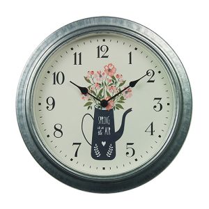12 Inch Classic Outdoor Garden Decorative Metal Wall Clock Galvanized HYW046GA 1