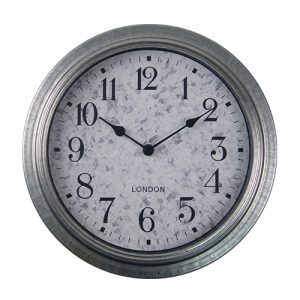 12 Inch Classic Outdoor Garden Decorative Metal Wall Clock Galvanized HYW046GA 4