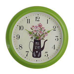 12 Inch Classic Outdoor Garden Decorative Metal Wall Clock Lime Green HYW046GN 1