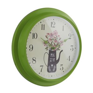 12 Inch Classic Outdoor Garden Decorative Metal Wall Clock Lime Green HYW046GN 2