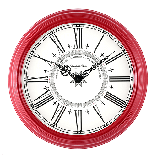 16 Inch Large Antique Red Roman Numeral Decorative Outdoor Weather Station Clock HYW151 1