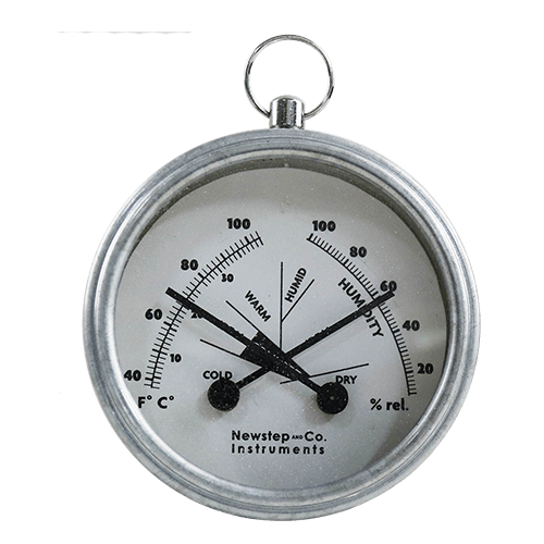 2.5inch Indoor and Outdoor Hanging Galvanized Mini Humidity Meter and Thermometer HYP1019 1