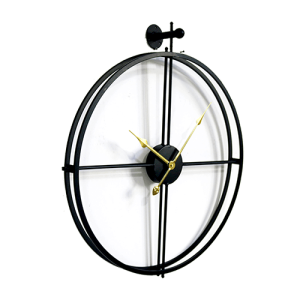 25 Inch Dual Circle Designed Large Iron Wire Skeletal Garden Clock HYWR003 2