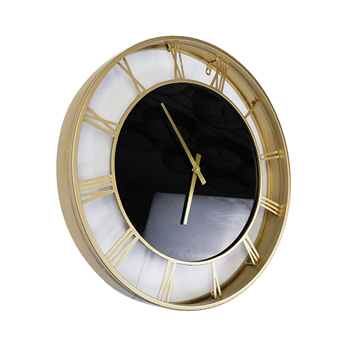 25 Inch Industrial Style Gold Skeletal Iron Glass Wall Clock HYWG004 2