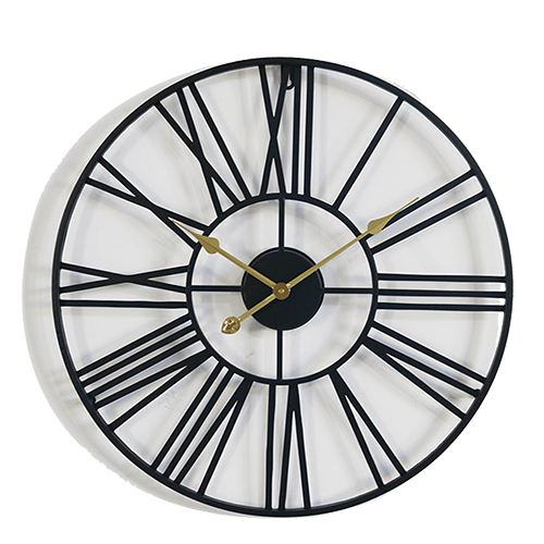25 Inch Industrial Style Oversize Wrought Iron Skeletal Garden Metal Clock HYWR002 1