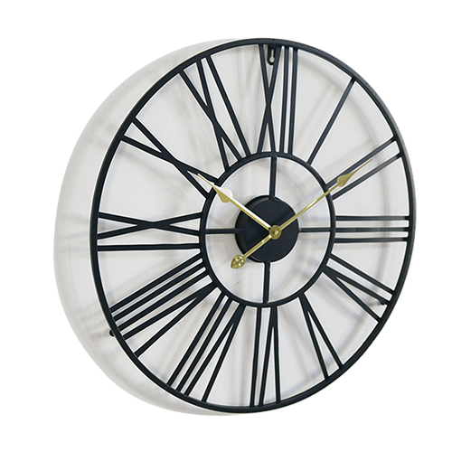 25 Inch Industrial Style Oversize Wrought Iron Skeletal Garden Metal Clock HYWR002 2