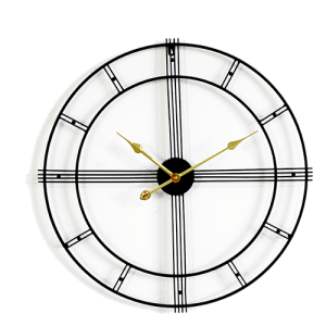 25 Inch Large Simple Style Iron Wire Skeletal Outdoor Quartz Wall Clock HYWR004 1