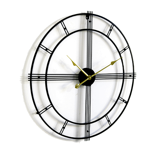 25 Inch Large Simple Style Iron Wire Skeletal Outdoor Quartz Wall Clock HYWR004 2