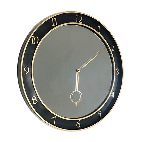 25 Inch Oversize Black Transition Style Metal Mirror Clock HYWG001-MIRROR 3