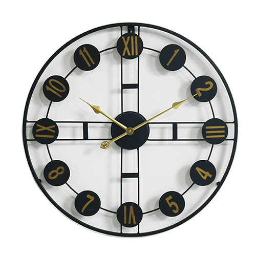 25 Inch Rustic Style Large Iron Skeletal Outdoor Metal Wall Clock HYWR001 1