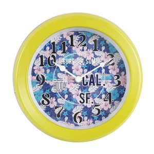 9 Inch Colorful Outdoor Garden Waterproof Metal Quartz Wall Clock Yellow HYWI111YE 1