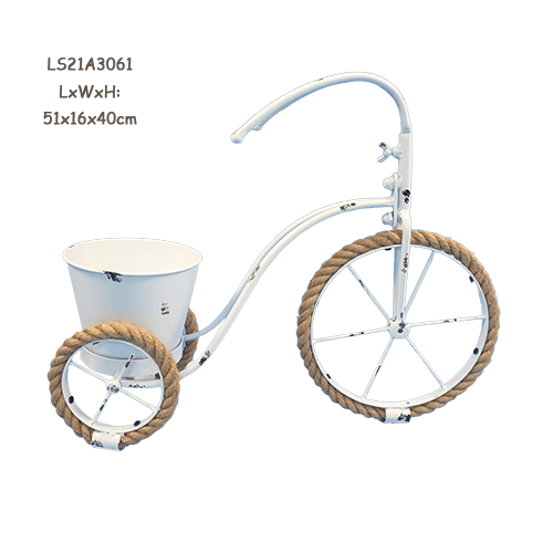Rustic Metal Tricycle with 1 Flower Pot Stand LS21A3061