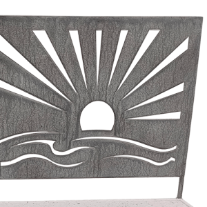 Decorative Metal Laser Cut Ocean Sunrise Pattern 2 Seats Garden Bench LS21A3035 3
