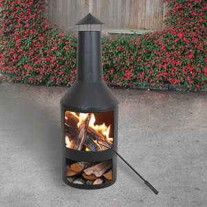 Large Metal Cylindrical Charcoal and Wood Burning Chiminea FP24 4