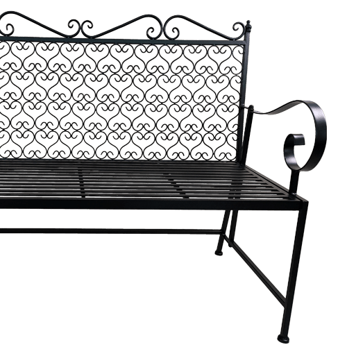 S Scroll Design Iron Patio Garden Bench LS21A3053 6