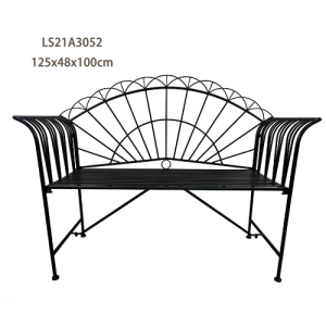 Scrolled Sunset Design Metal Indoor and Outdoor Bench LS21A3052 1