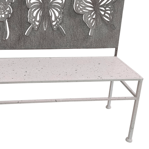 Sturdy and Durable Laser Cut Butterfly Metal Outdoor Bench LS21A3036 5
