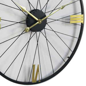 25.6 Inch Oversize Decorative Iron Bicycle Wheel Clock HYWR006-65x5.5cm