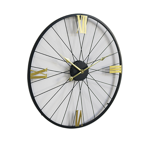 25.6 Inch Oversize Decorative Iron Bicycle Wheel Clock HYWR006-65x5.5cm
