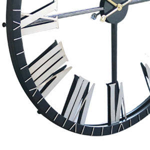35.5 Inch Black Giant Wrought Iron Wall Clock with Silver Roman Numerals HYWR007-90x6cm 6
