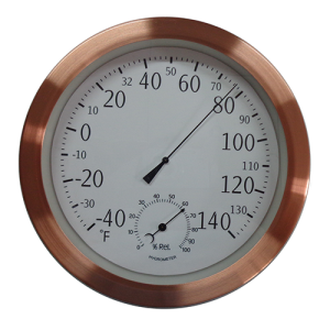 Durable Copper Metal Dial Thermometer And Hygrometer (2)
