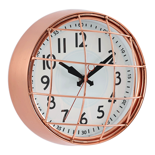 9 Inch Decorative Metal Garden Wall Clock with Metal Guards
