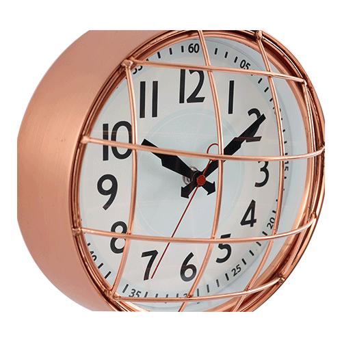 9 Inch Decorative Metal Garden Wall Clock with Metal Guards