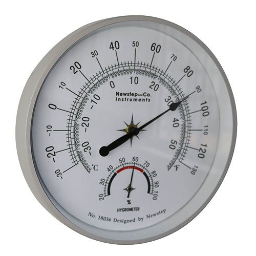 Cream Metal Dial Thermometer Hygrometer