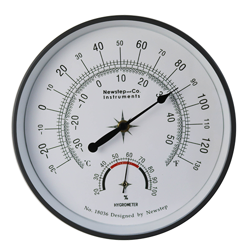 Black Metal Dial Thermometer Hygrometer
