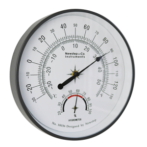 Black Metal Dial Thermometer Hygrometer