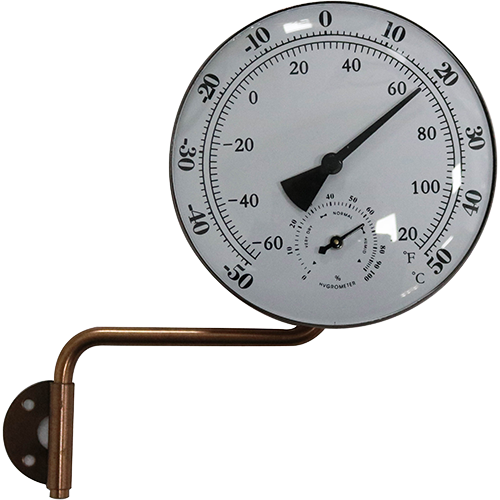 Garden Swivel Wall-mounted Dial Analog Hygro-Thermometer Copper