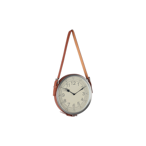 10-Inch-Modern-Style-Metal-Wall-Clock-with-PU-Leather-Belt-HYW070PU-(2)