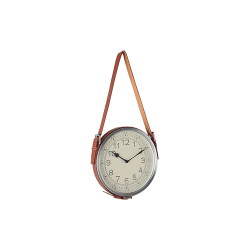 10-Inch-Modern-Style-Metal-Wall-Clock-with-PU-Leather-Belt-HYW070PU-(2)