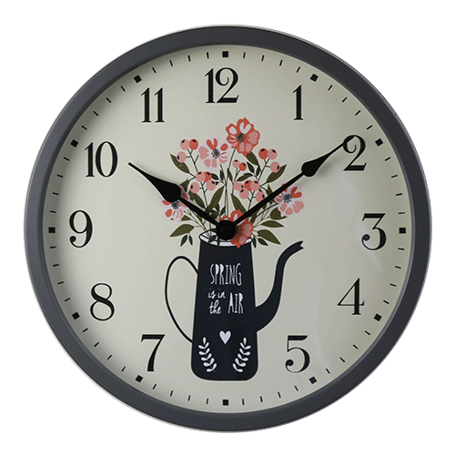 13 inch Dark Grey Metal Wall Clock HYW084 (1)