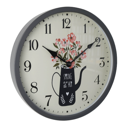13 inch Dark Grey Metal Wall Clock HYW084 (2)