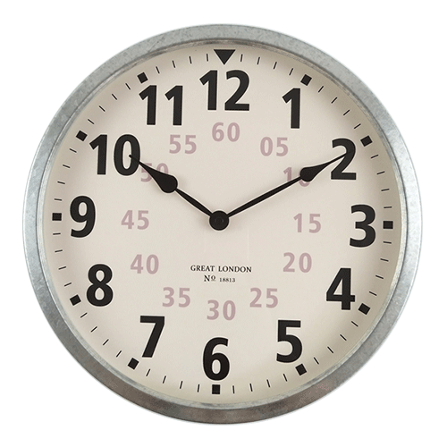 13 inch Galvanized Wall Clock HYW084 (1)