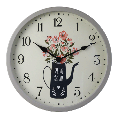 13 inch Light Grey Metal Wall Clock HYW084 (1)