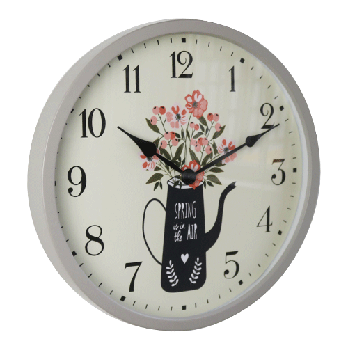 13 inch Light Grey Metal Wall Clock HYW084 (2)