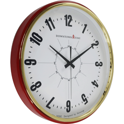 40cm Morden Golden Ring Bezel Red Wall Clock HYW282RDG1