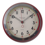 8.5 Inch Red Retro Wall Clock with Silver Outer Ring HYW152 (15)